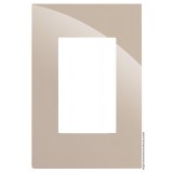 Placa 3 Módulos com Suporte 4x2 - RECTA Areia Gloss
